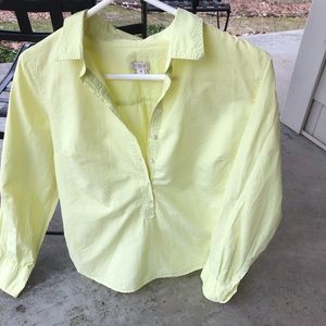 JCrew Factory Half Button Fitted Spring Neon Cotton Shirt - M